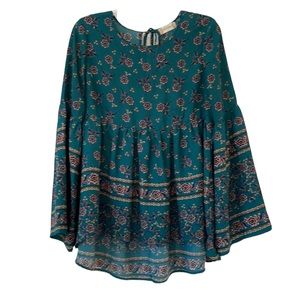 Altar’d State Floral Boho Peasant Top Small
